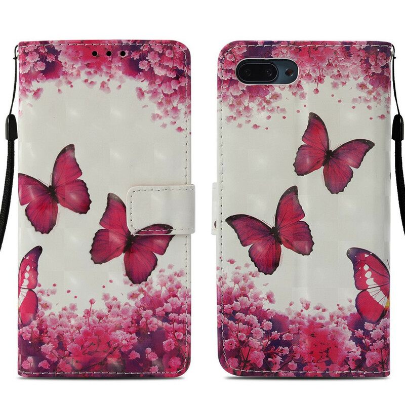 Kotelot Honor 10 Red Butterflies