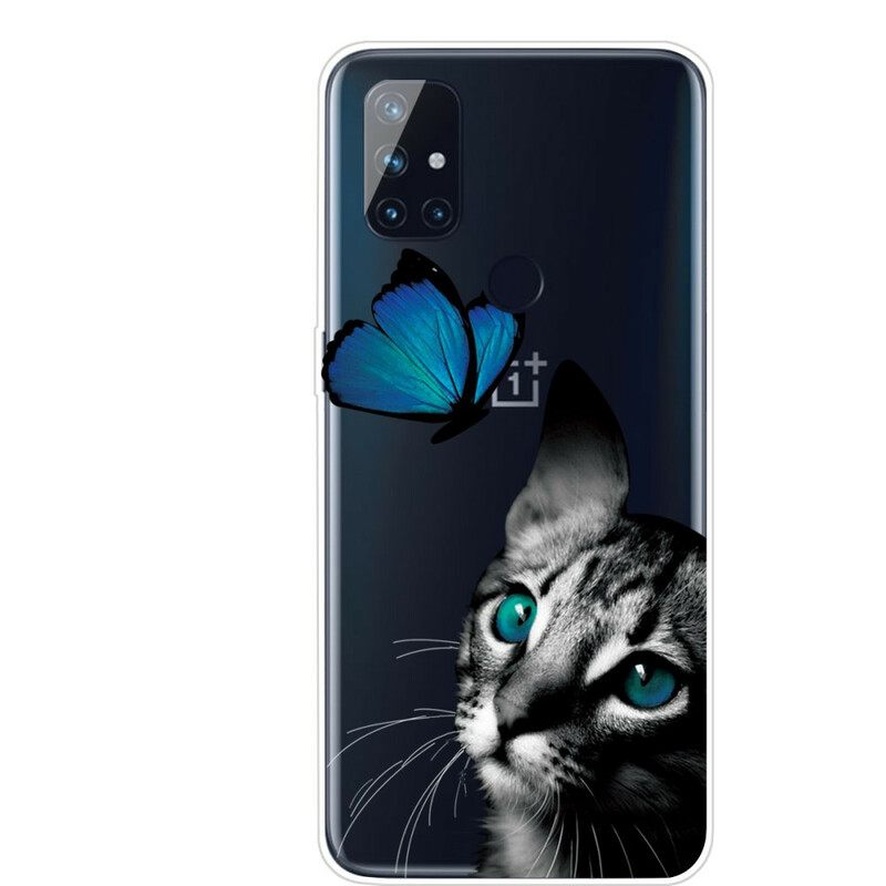 Case OnePlus Nord N100 Kissa Ja Perhonen