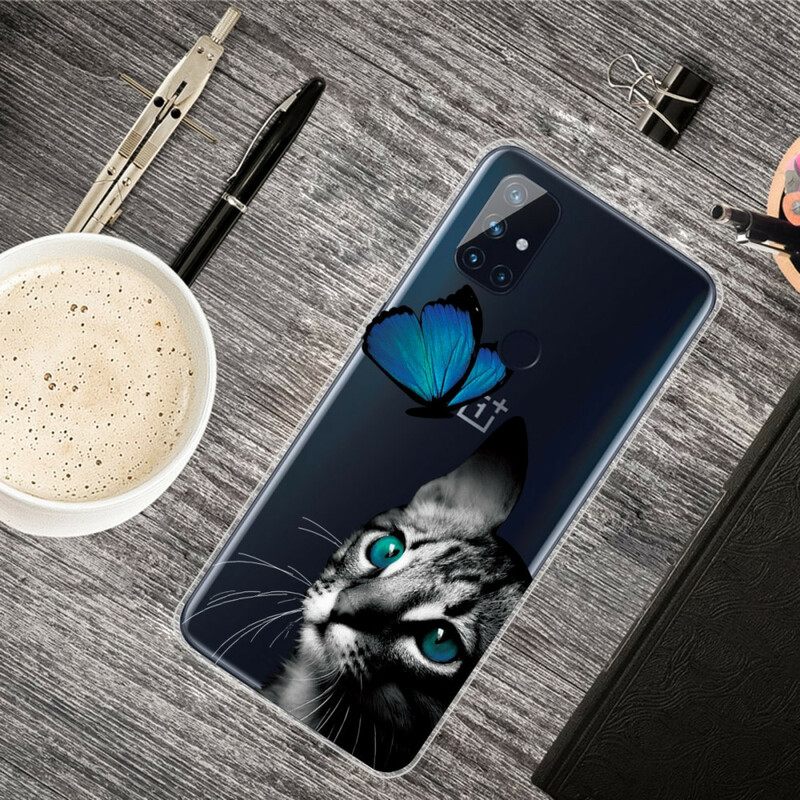 Case OnePlus Nord N100 Kissa Ja Perhonen