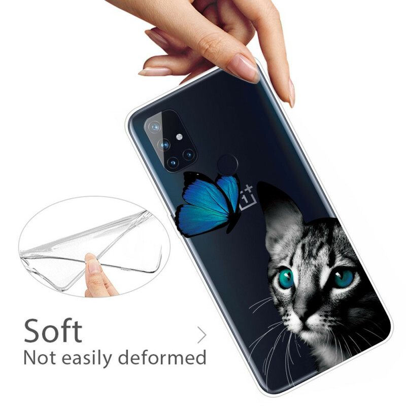 Case OnePlus Nord N100 Kissa Ja Perhonen