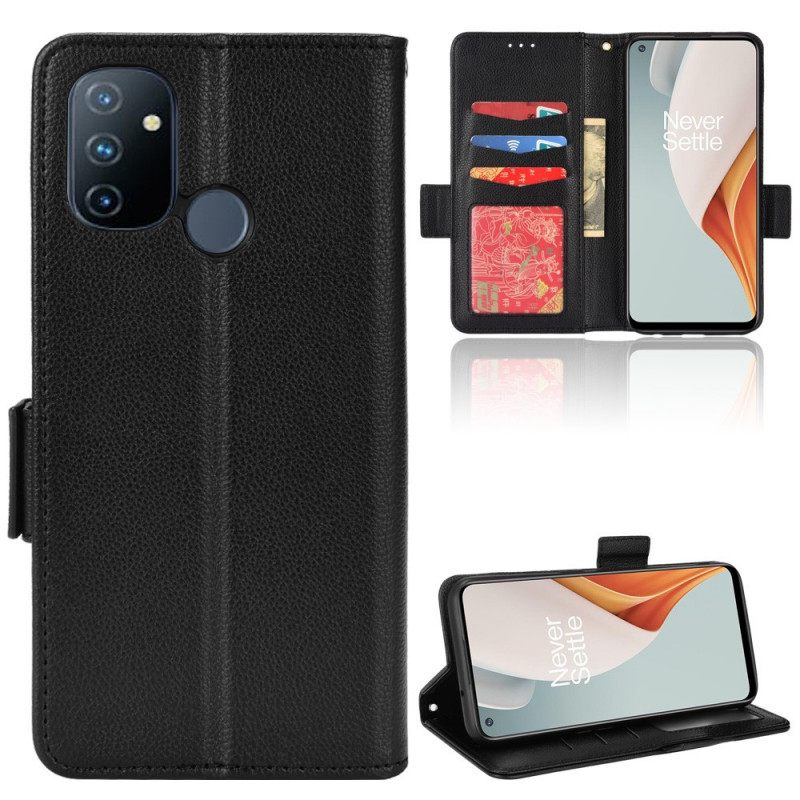 Kotelot OnePlus Nord N100 Litchin Nahkatyyli