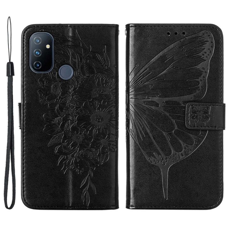 Kotelot OnePlus Nord N100 Suojaketju Kuori Butterfly Strappy Design