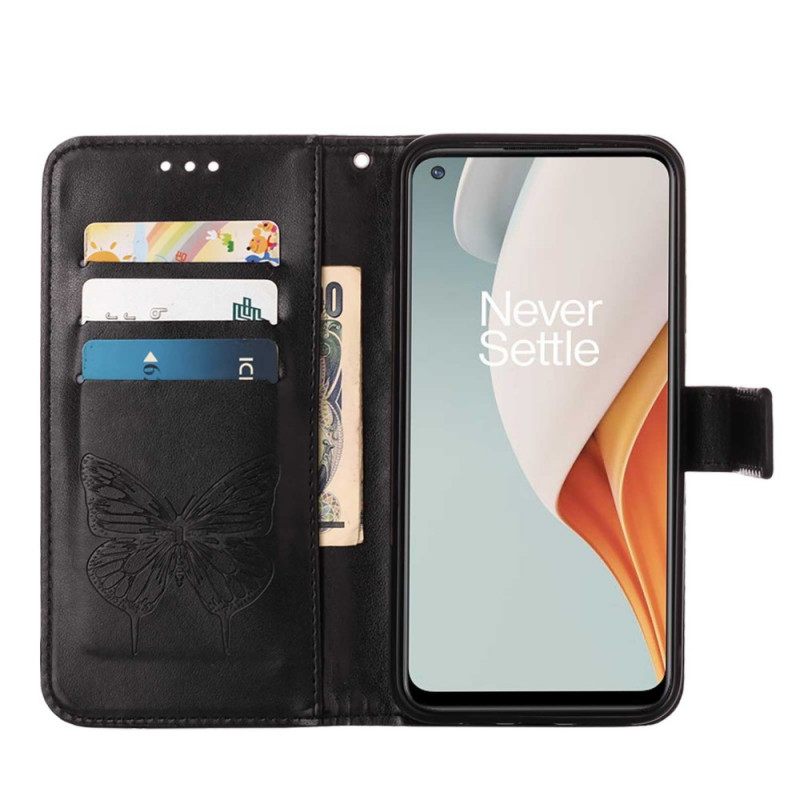 Kotelot OnePlus Nord N100 Suojaketju Kuori Butterfly Strappy Design
