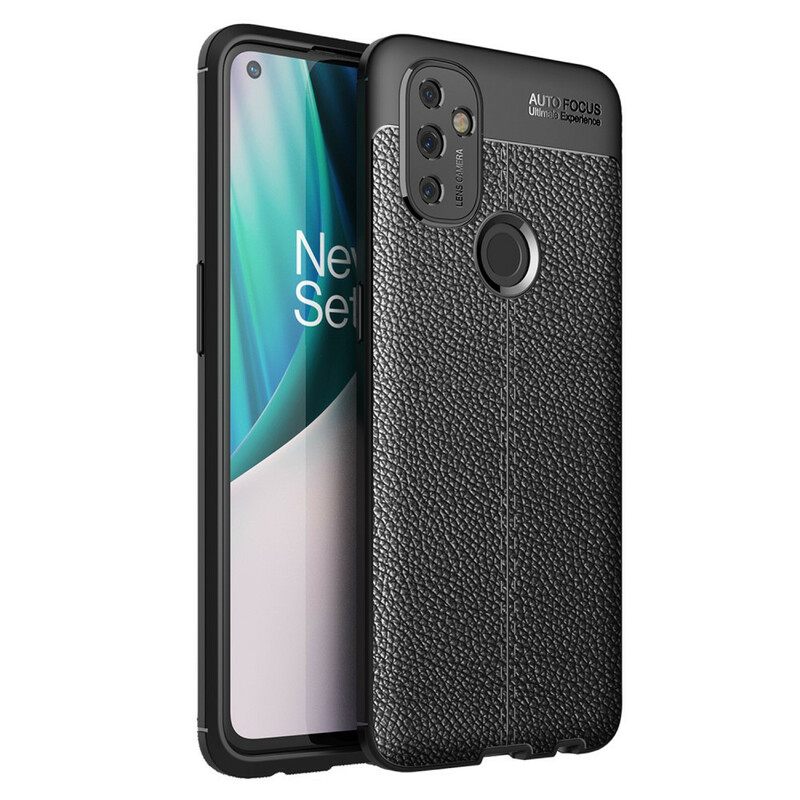 Kuori OnePlus Nord N100 Double Line Litchi Leather Effect