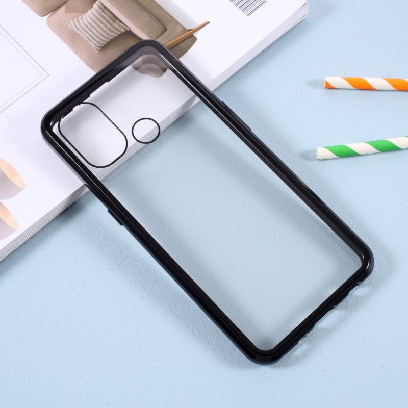 Kuori OnePlus Nord N100 Karkaistua Lasia Ja Metallia Edessä Ja Takana