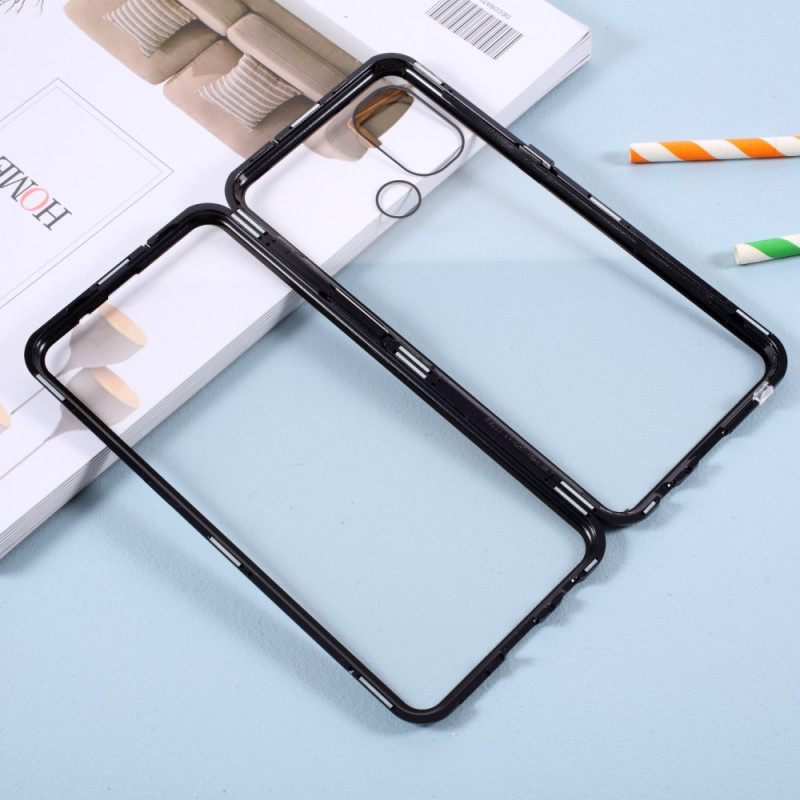 Kuori OnePlus Nord N100 Karkaistua Lasia Ja Metallia Edessä Ja Takana