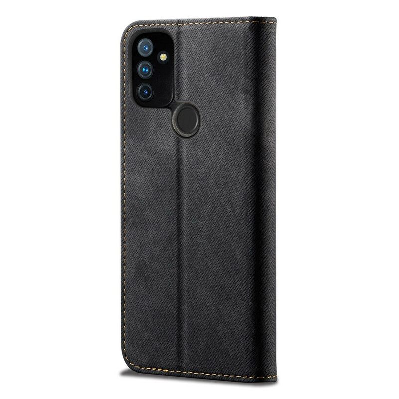 Puhelinkuoret OnePlus Nord N100 Kotelot Flip Faux Leather Jeans Texture