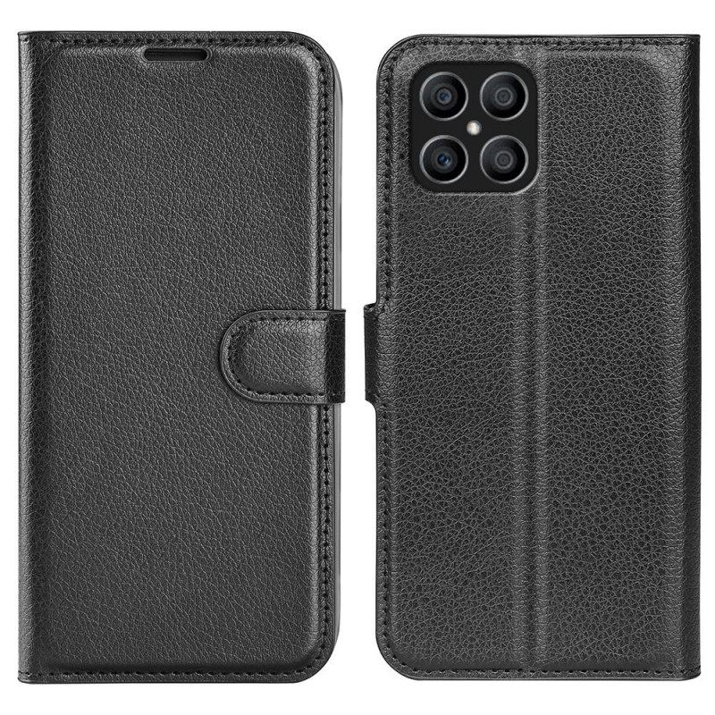Flip Case Honor X8 Klassinen Litsi-nahkaefekti
