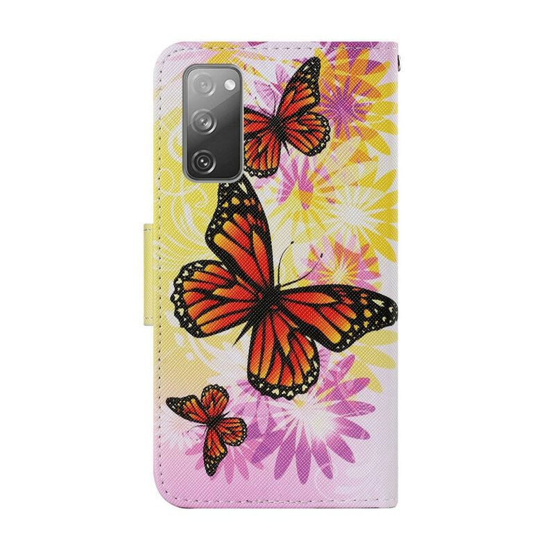 Kotelot Samsung Galaxy S20 FE Perhoset Ja Kesäkukat