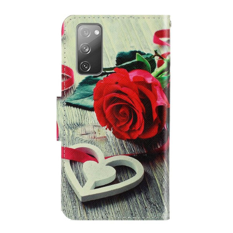 Kotelot Samsung Galaxy S20 FE Suojaketju Kuori Romanttinen Ruusu Hihnalla