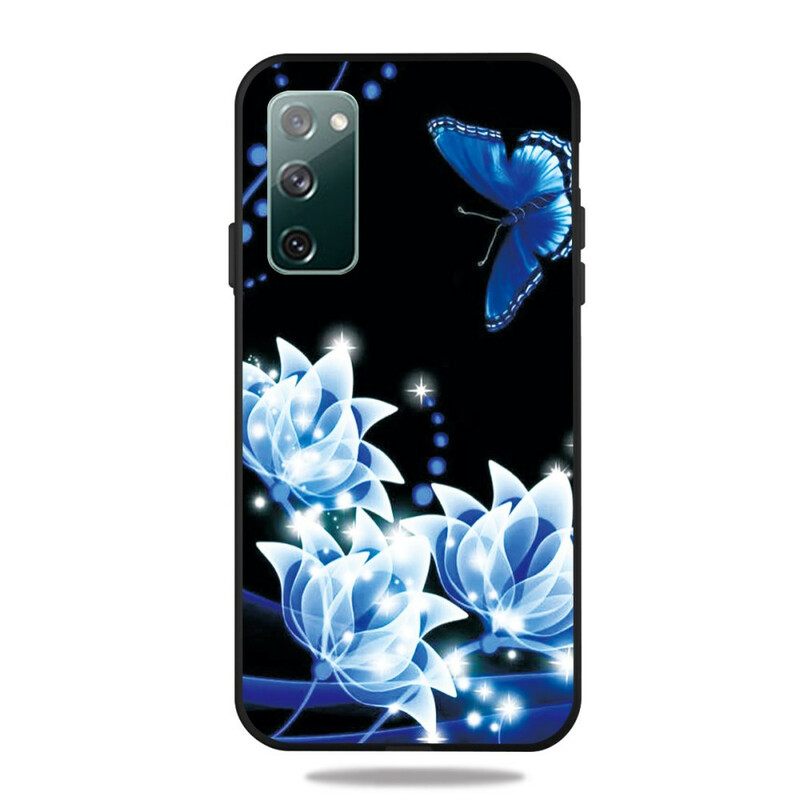 Kuori Samsung Galaxy S20 FE Butterfly Ja Blue Flowers