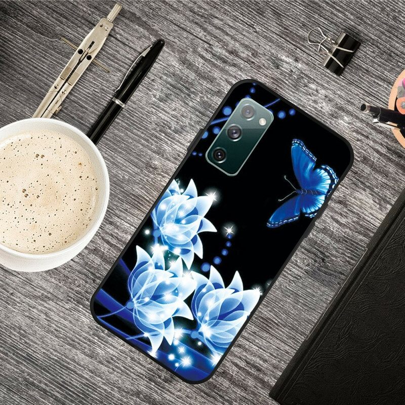 Kuori Samsung Galaxy S20 FE Butterfly Ja Blue Flowers