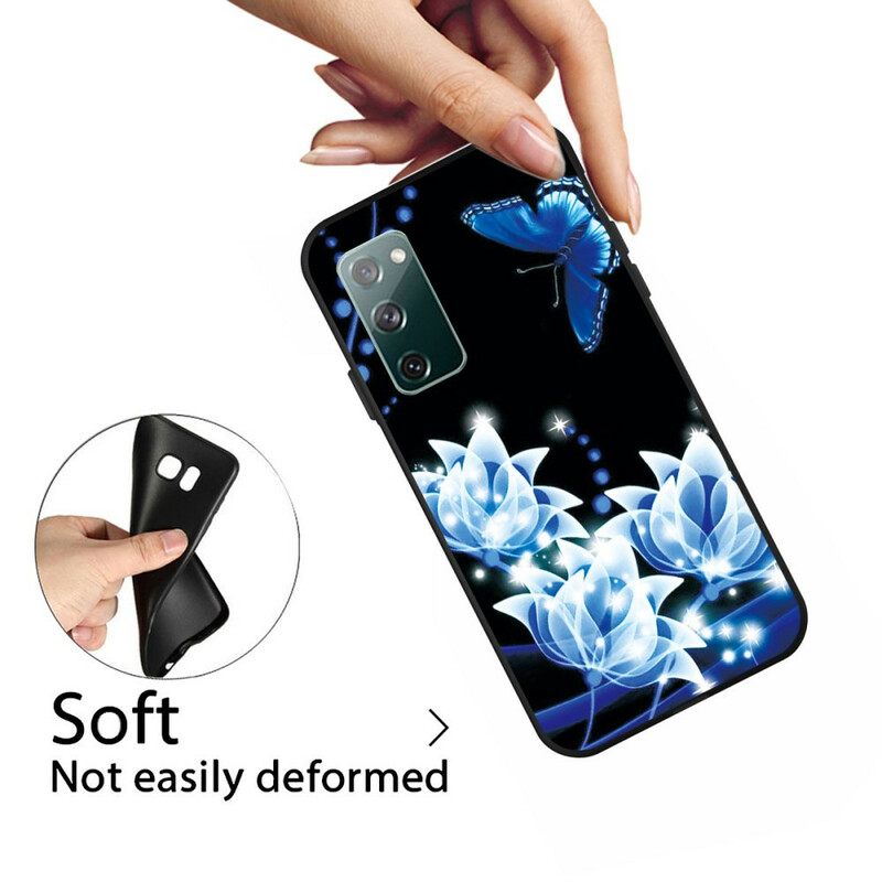 Kuori Samsung Galaxy S20 FE Butterfly Ja Blue Flowers