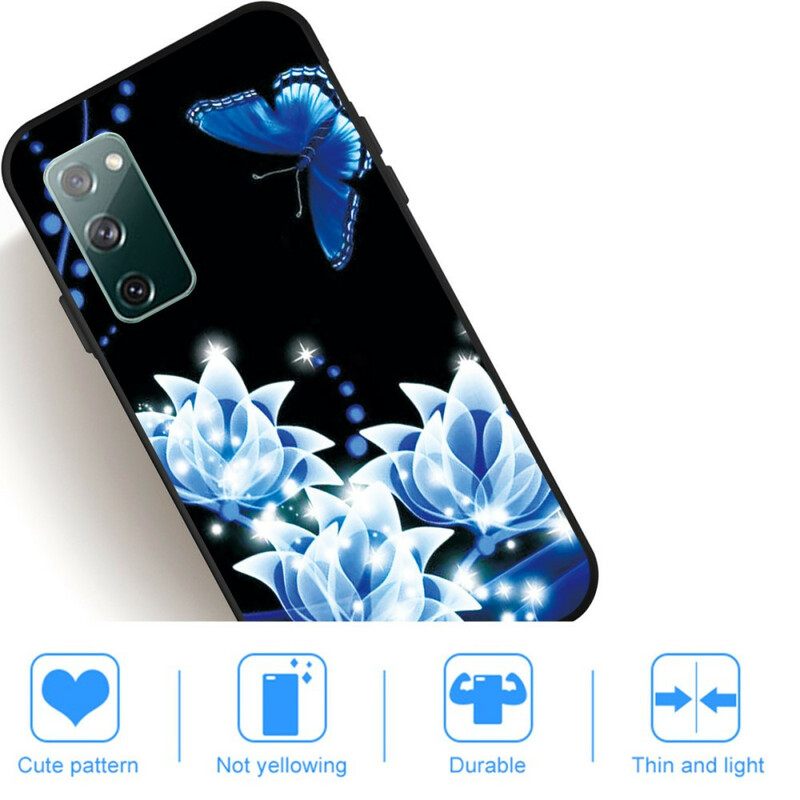 Kuori Samsung Galaxy S20 FE Butterfly Ja Blue Flowers