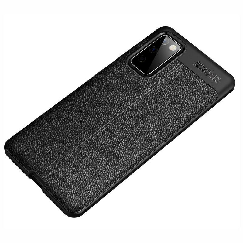 Kuori Samsung Galaxy S20 FE Double Line Litchi Leather Effect
