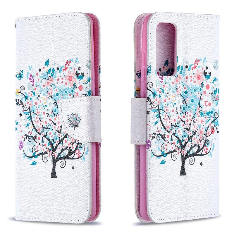 Nahkakotelo Samsung Galaxy S20 FE Kukkapuu
