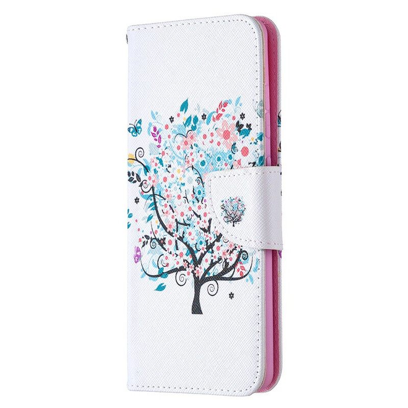 Nahkakotelo Samsung Galaxy S20 FE Kukkapuu