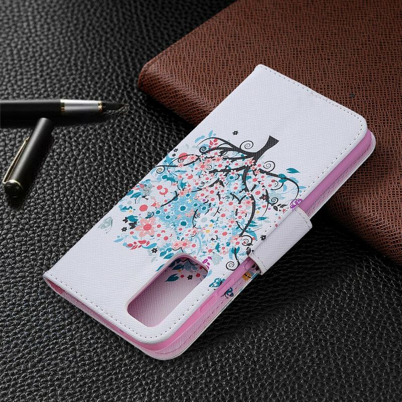 Nahkakotelo Samsung Galaxy S20 FE Kukkapuu