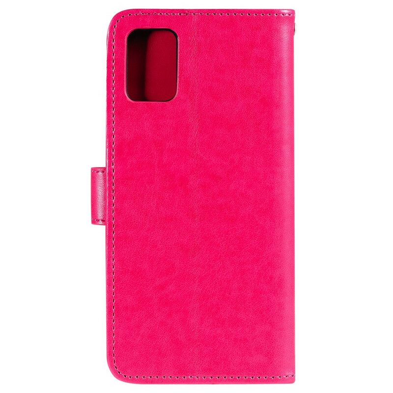 Nahkakotelo Samsung Galaxy S20 FE Suojaketju Kuori Rakastavat Pöllöt Hihnalla