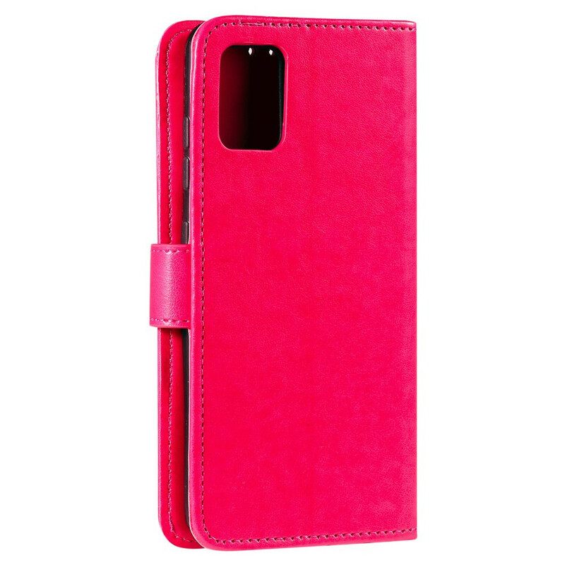 Nahkakotelo Samsung Galaxy S20 FE Suojaketju Kuori Rakastavat Pöllöt Hihnalla