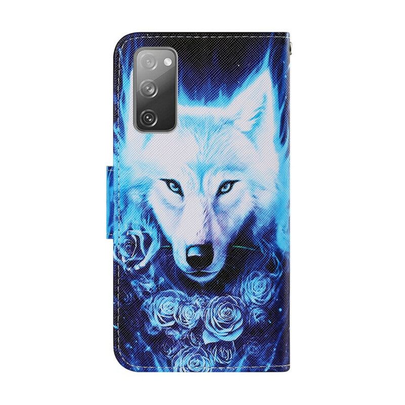 Nahkakotelo Samsung Galaxy S20 FE Valkoinen Susi