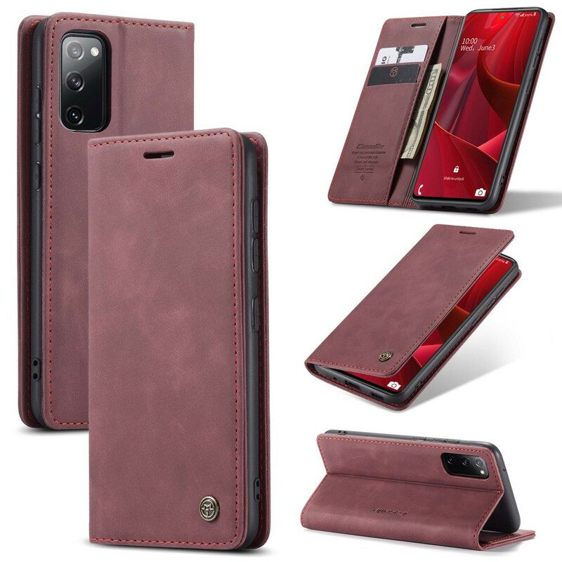 Puhelinkuoret Samsung Galaxy S20 FE Kotelot Flip Caseme Keinonahka