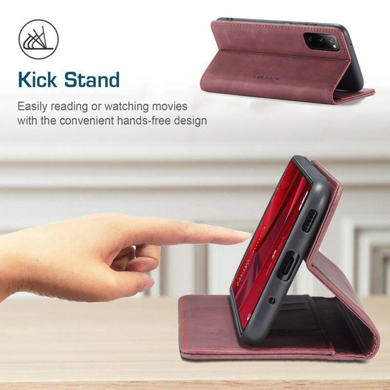Puhelinkuoret Samsung Galaxy S20 FE Kotelot Flip Caseme Keinonahka