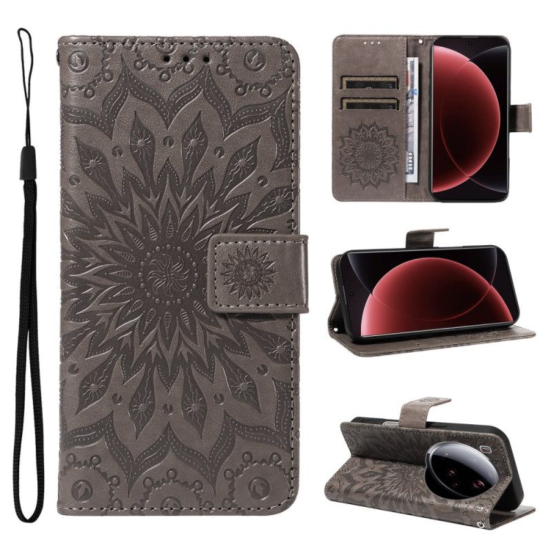 Nahkakotelo Xiaomi 15 Ultra Auringonkukkakuvio