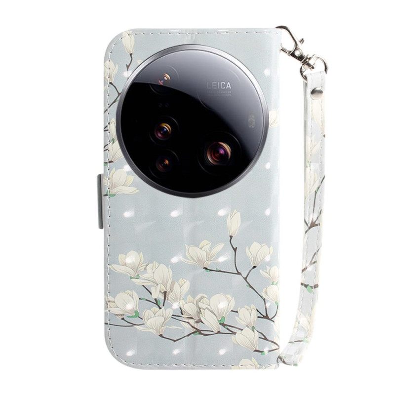 Nahkakotelo Xiaomi 15 Ultra Magnolia Ja Nauha