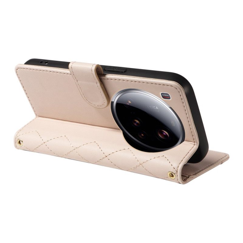 Nahkakotelo Xiaomi 15 Ultra Pehmustettu Hihna Ja Olkahihna