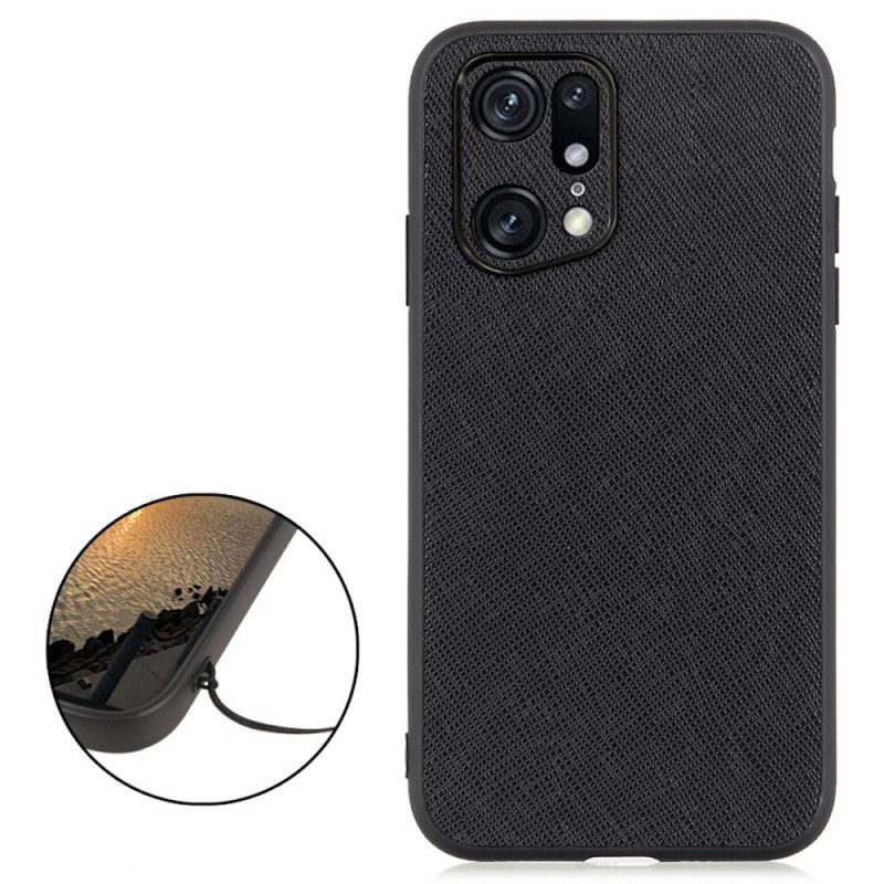 Case Oppo Find X5 Pro Aito Kuvioitu Nahka