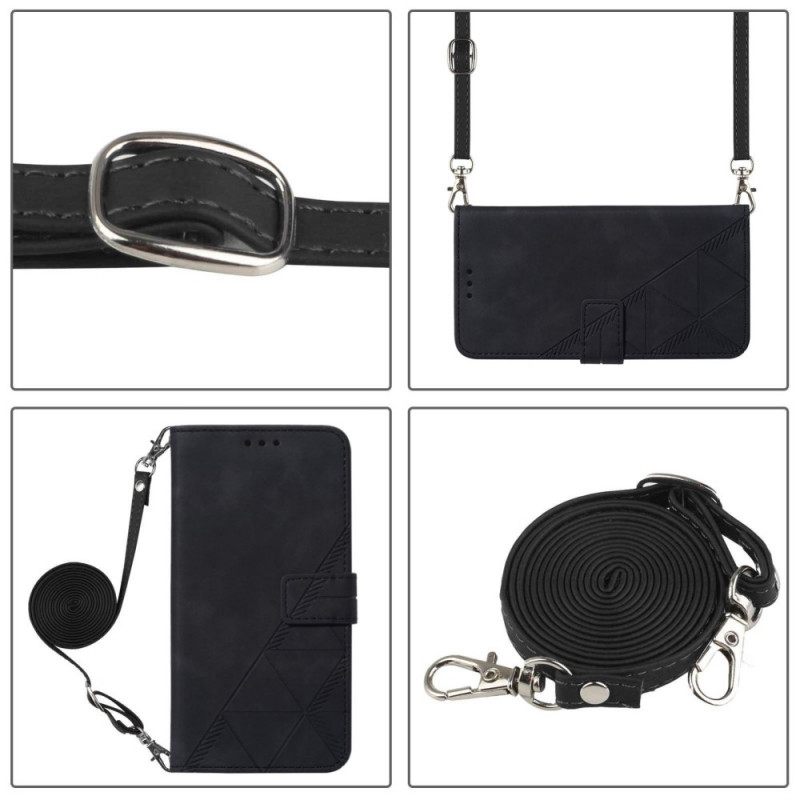 Flip Case Oppo Find X5 Pro Kolmiot Olkahihnalla
