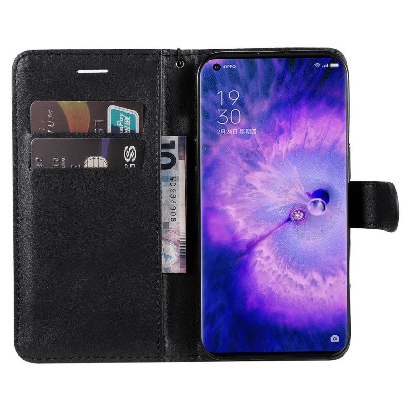 Flip Case Oppo Find X5 Pro Suojaketju Kuori United Strapille