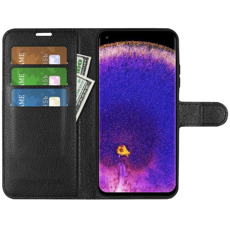 Kotelot Oppo Find X5 Pro Classic Litchi Faux Leather