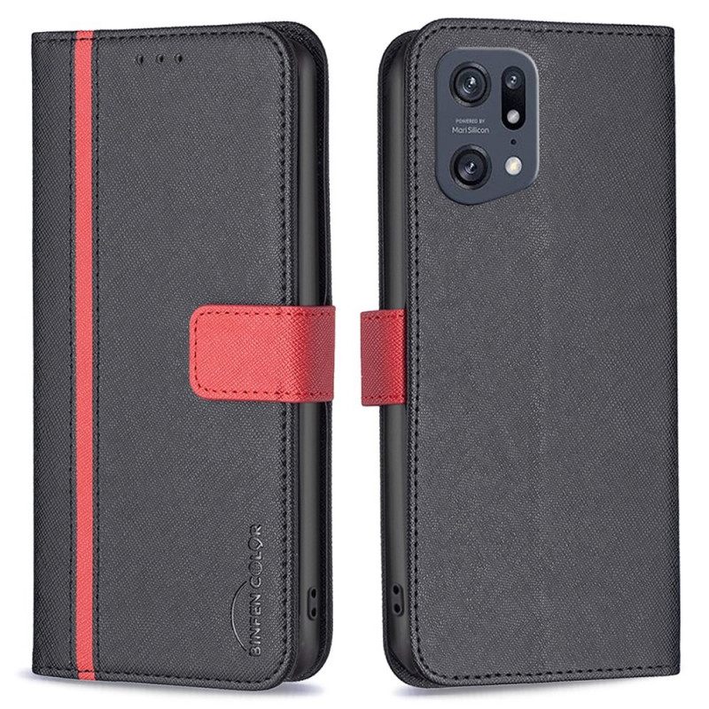 Kotelot Oppo Find X5 Pro Keinonahka Tetxure Binfen Väri