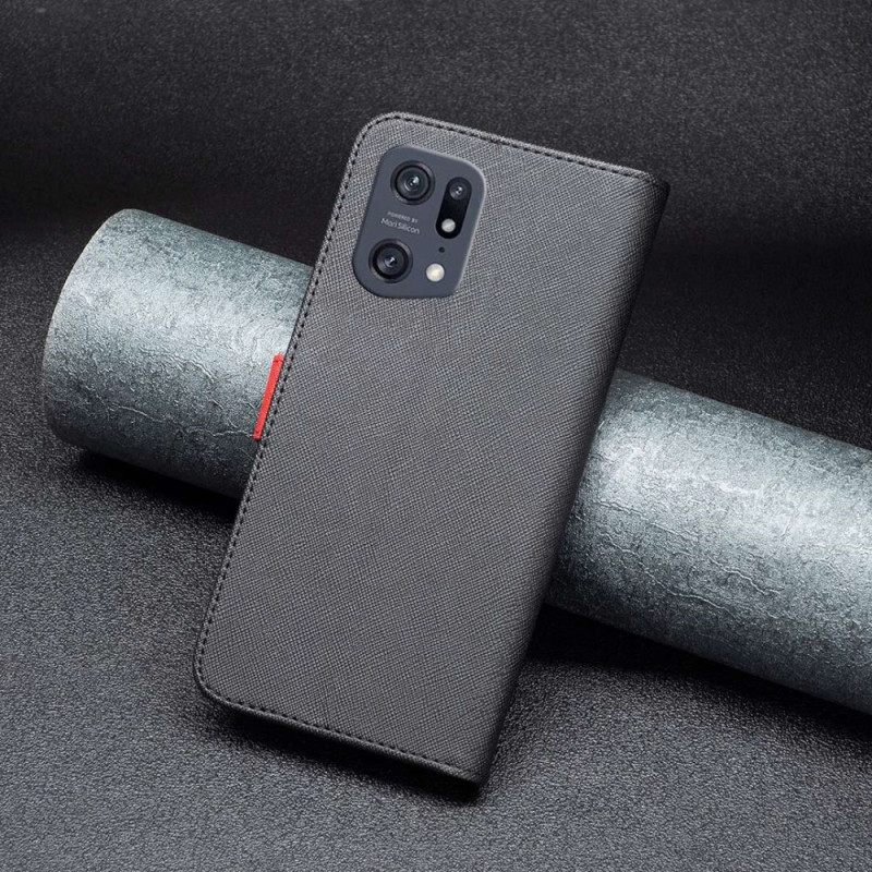 Kotelot Oppo Find X5 Pro Keinonahka Tetxure Binfen Väri