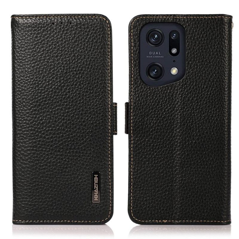 Kotelot Oppo Find X5 Pro Litchi Nahka Khazneh Rfid