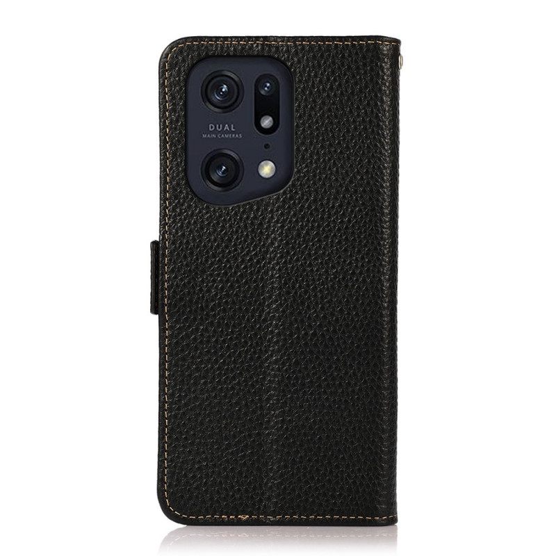 Kotelot Oppo Find X5 Pro Litchi Nahka Khazneh Rfid
