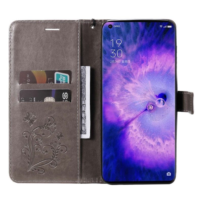 Kotelot Oppo Find X5 Pro Suojaketju Kuori Giant Thong Butterflies