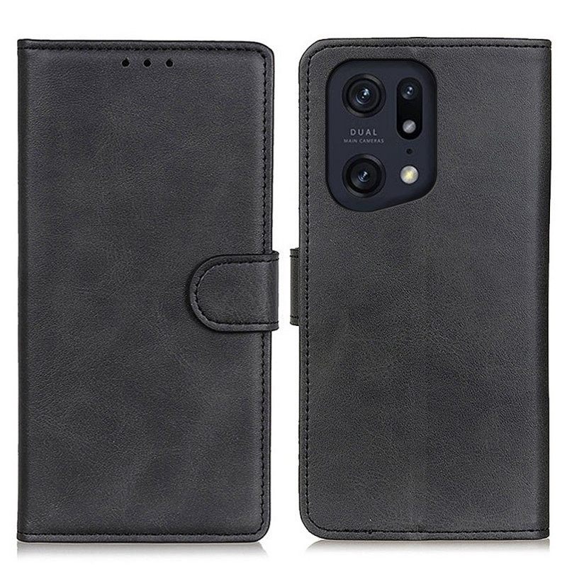 Nahkakotelo Oppo Find X5 Pro Matta Keinonahkaa