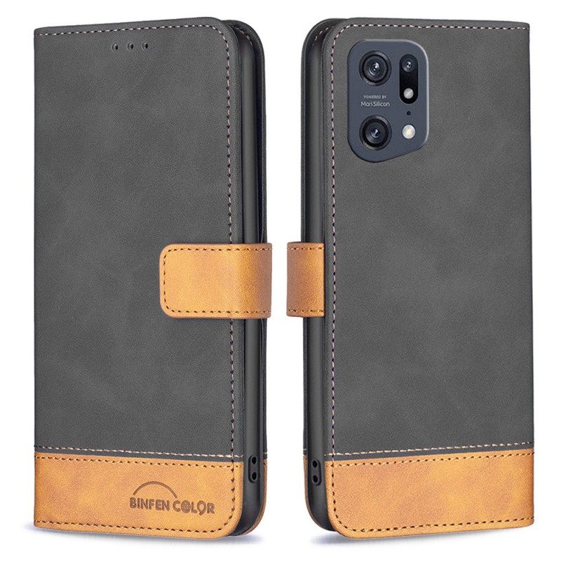 Nahkakotelo Oppo Find X5 Pro Vintage Binfen Color