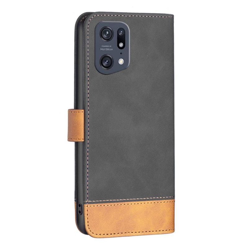 Nahkakotelo Oppo Find X5 Pro Vintage Binfen Color