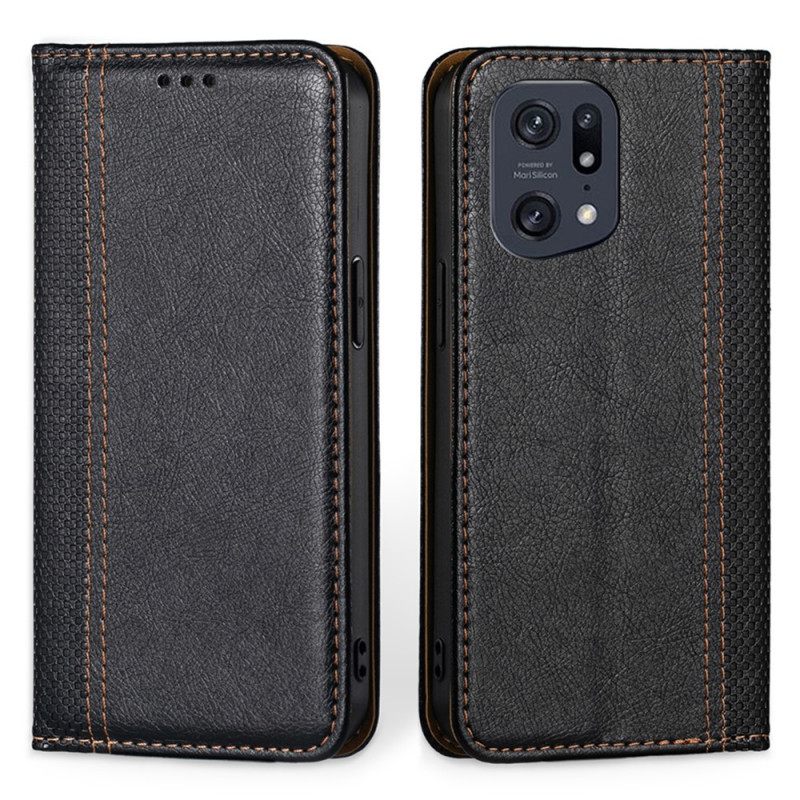 Puhelinkuoret Oppo Find X5 Pro Kotelot Flip Vintage Leather Effect