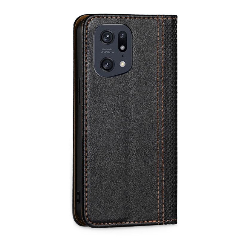 Puhelinkuoret Oppo Find X5 Pro Kotelot Flip Vintage Leather Effect