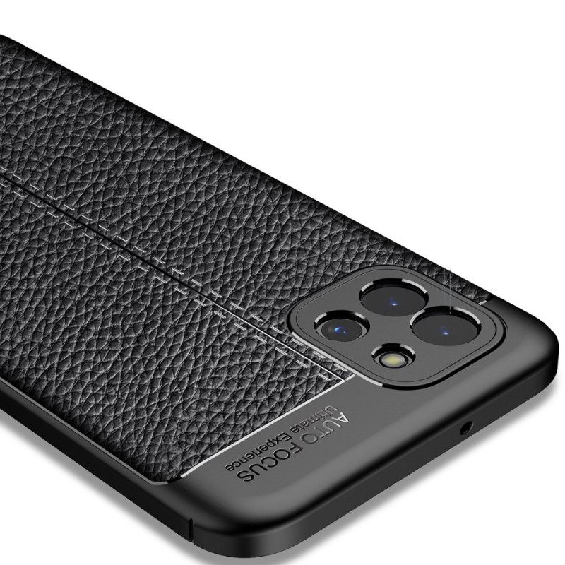 Kuori Samsung Galaxy A03 Double Line Litchi Leather Effect