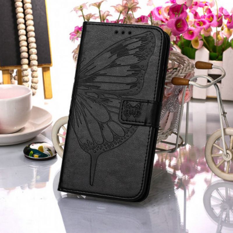 Flip Case Motorola Edge 20 Lite Butterfly Design Kaulanauhalla