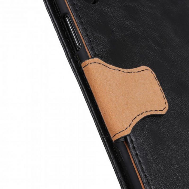 Flip Case Motorola Edge 20 Lite Haljasnahkainen Kääntyvä Lukko