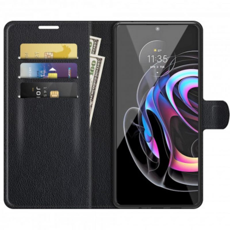 Kotelot Motorola Edge 20 Lite Classic Litchi Faux Leather