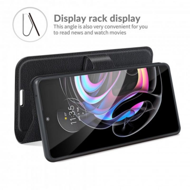 Kotelot Motorola Edge 20 Lite Classic Litchi Faux Leather