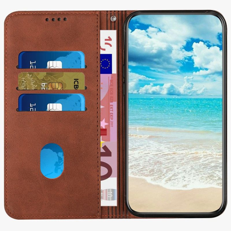 Nahkakotelo Realme 14 Pro Plus 5g Mokkanahkaefekti-timantit